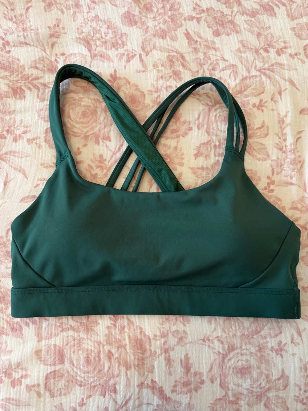 Athleta Train Free Sports Bra A-C cups medium impact green size M gym training